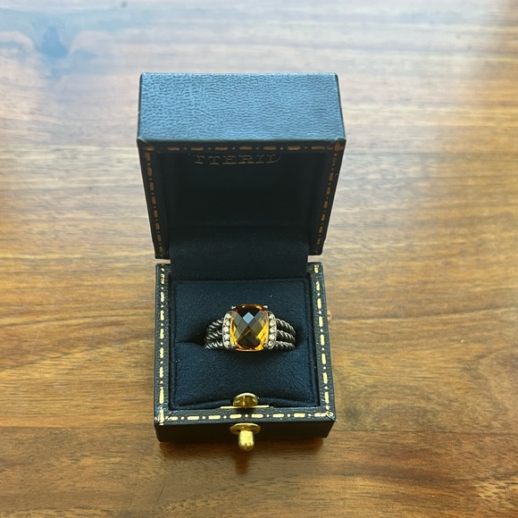 David Yurman Petite Wheaton Ring: Citrine - Size 6 - Picture 1 of 5